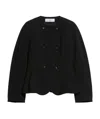 Max Mara Stretch Fabric Slim-fitting Jacket In Black
