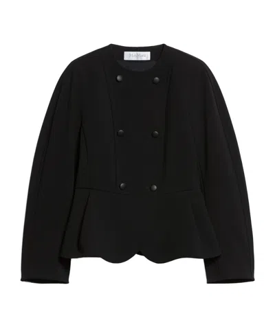 Max Mara Stretch Fabric Slim-fitting Jacket In Black