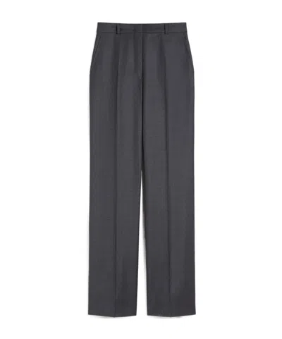 Max Mara Stretch Flannel Trousers In Gray