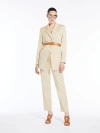 Max Mara Stretch Gabardine Slim Trousers In Beige