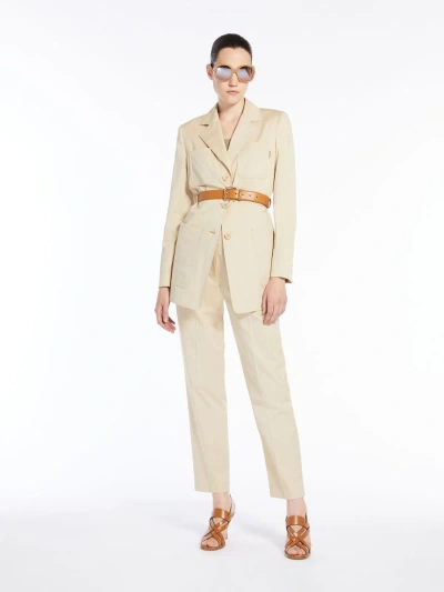 Max Mara Stretch Gabardine Blazer In Beige