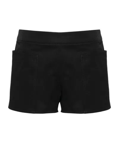 Max Mara Stretch Gabardine Shorts In Black