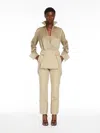 Max Mara Stretch Gabardine Trousers In Sage Green