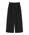Max Mara Stretch Gabardine Wide-leg Pants In Black