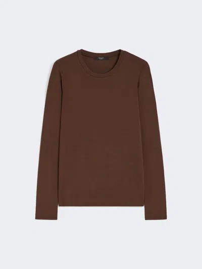 Max Mara Stretch Jersey Basic T-shirt In Brown