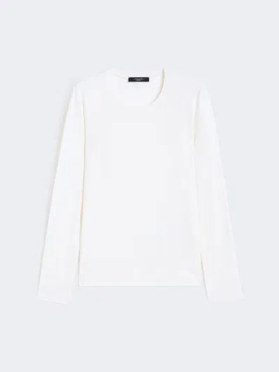 Max Mara Stretch Jersey Basic T-shirt In White