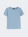 Max Mara Stretch Jersey Basic T-shirt In Blue