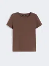 Max Mara Stretch Jersey Basic T-shirt In Brown