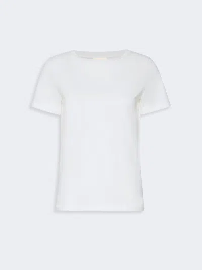 Max Mara Stretch Jersey Basic T-shirt In White