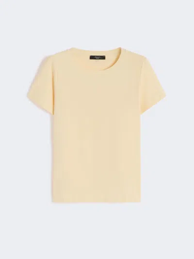 Max Mara Stretch Jersey Basic T-shirt In Yellow