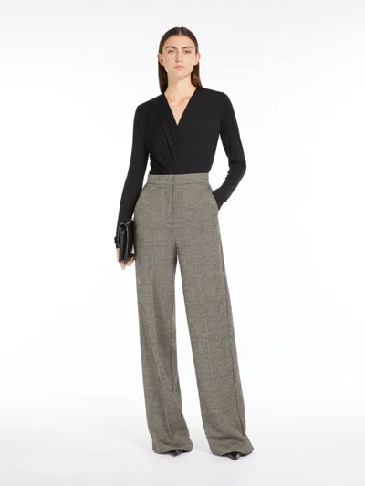 Max Mara Stretch Jersey Bodysuit In Black