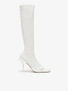 Max Mara Stretch Nappa-leather Thong Boots In Optical White