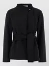 Max Mara Stretch Nylon Talamo Blazer Belted Waist In Black