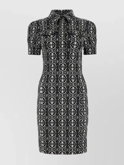 Max Mara Cesy Printed Mini Dress In White/black