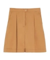 Max Mara Stretch Poplin Bermuda Shorts In Hazelnut Brown
