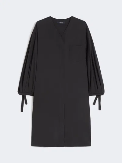 Max Mara Stretch Poplin Dress In Black