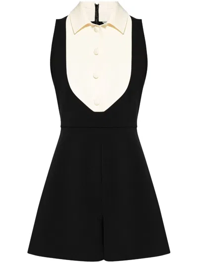 Max Mara Stretch-sable Tuxedo Playsuit In Black  