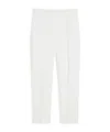 Max Mara Mincio Pleated Cropped Viscose Pants In White