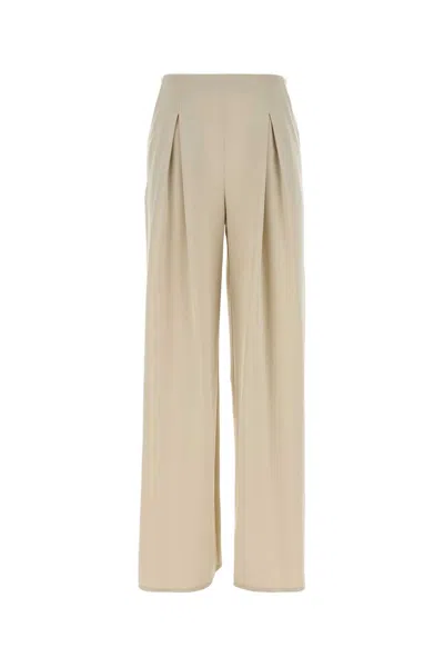 Max Mara Stretch Satin Palazzo Pants In Beige O Tan