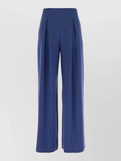 Max Mara Stretch Satin Palude High Waist Palazzo In Blue