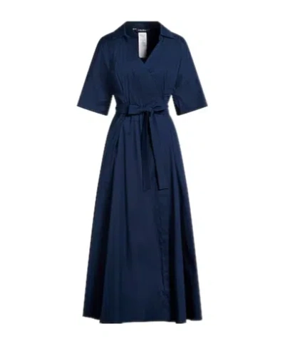 Max Mara Stretch Shirt Dress In Blue