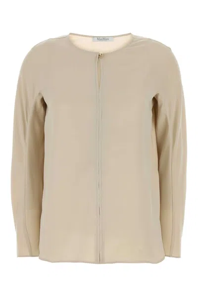 Max Mara Stretch Silk Blouse In Beige O Tan