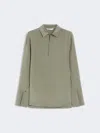 Max Mara Stretch Silk Cady Blouse In Green
