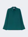 Max Mara Stretch Silk Cady Blouse In Green