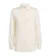 Max Mara Stretch Silk Cady Shirt In Neutral