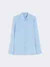 Max Mara 'avion' Shirt In Sky Blue Stretch Silk Cady In Blue