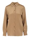 Max Mara Stretch Silk Cady Shirt Shirts Brown In Brown