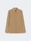 Max Mara Stretch Silk Cady Shirt In Brown