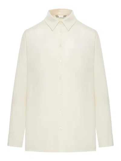 Max Mara Top With Front Stitch Pattern And Long Sleeves In Neutral