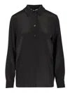 Max Mara Stretch Silk Cady Shirt Shirts Black In Black
