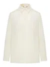 Max Mara Top With Front Stitch Pattern And Long Sleeves In White
