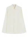 Max Mara Button-down Shirt With Classic Collar And Tapered Cuffs In White