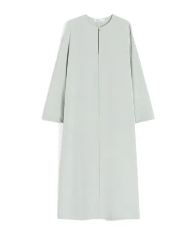 Max Mara Stretch Silk Crepe De Chine Kaftan In Green