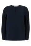 Max Mara Stretch Silk Mitico Blouse In Blue