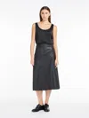 Max Mara Stretch Silk Satin Top In Black