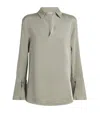 Max Mara Stretch-silk Shirt In Green