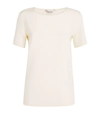 Max Mara Stretch-silk T-shirt In Neutral
