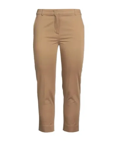 Max Mara Stretch Slim-fit Cropped Pants In Brown