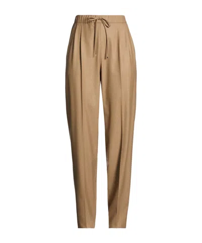 Max Mara Stretch Straight Leg Pants In Brown
