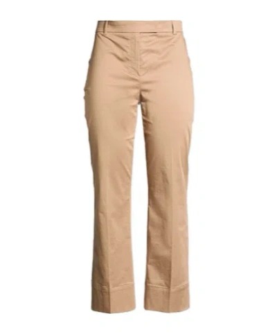 Max Mara Stretch Straight-leg Pants In Nude