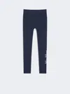 Max Mara Stretch Technical Fabric Leggings In Blue