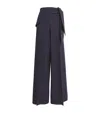 MAX MARA STRETCH-VIRGIN WOOL WRAP TROUSERS