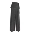 Max Mara Wool Trousers With Bow In Grey