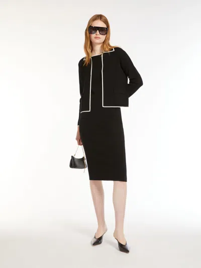 Max Mara Stretch Viscose Dress In Black