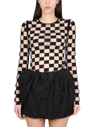 Max Mara Mini Skirt Featuring Floral Design In Black