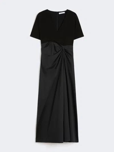 Max Mara Stretch Viscose Jersey Dress In Black